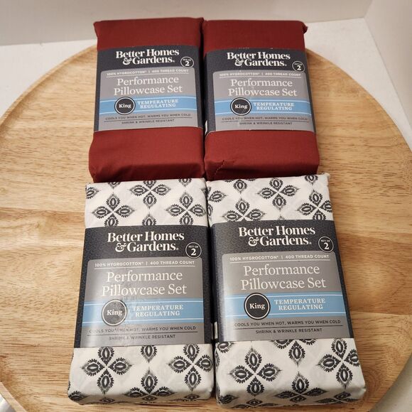 Better Homes & Gardens King Pillowcases – 8 Ct, 400 TC, Temp Regulating, NIP - Picture 2 of 7